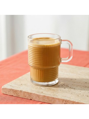 Lav Helen Cam Kupa 6 Kişilik 270 ml Kulplu (Kahve/Çay Bardağı)