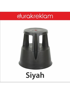 Durak Reklam Tekerlekli Tabure siyah