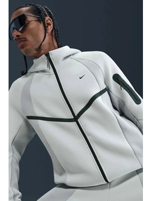 Nike Tech Fleece Pro Full Zip Windrunner Hoodie Kapüşonlu Unisex Sweatshirt Fıstık Yeşili