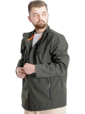 ModeXL Büyük Beden Erkek Mont Basic Waterproof 21232 Haki