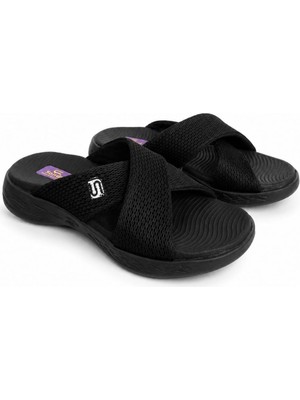 Sandal Spor Kadın Çapraz Bant Spor Terlik SS001-0298 Siyah