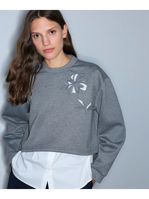 İpekyol Çift parça görünüm cutout sweatshirt IW6260091123126