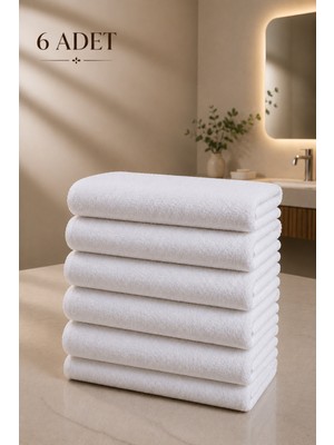 Formeya 6 Adet Otel Havlusu Beyaz 50x85 cm 200 gram Bukle - Armür El Yüz Havlusu