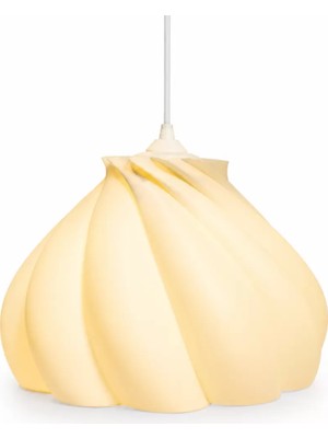P Parla Pumpkin Tekli Avize Yatak Odası Mutfak Sarkıt Avize – Salon ve Oturma Odası Aydınlatması 25X25 cm Krem