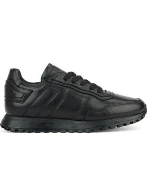 Ziya, Erkek Hakiki Deri Sneaker 1631026Z113 Siyah