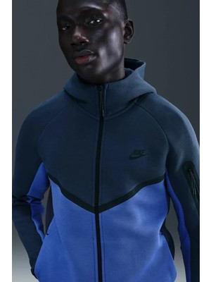 Nike Tech Fleece Full Zip Windrunner Hoodie Kapüşonlu Unisex Sweatshirt Lacivert