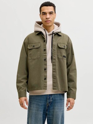 Jack & Jones Jcoben Classıc Fusıon Badge Overshırt Grape Leaf