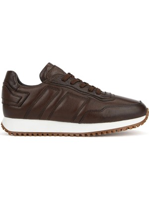 Ziya, Erkek Hakiki Deri Sneaker 1631026Z113 Kahve