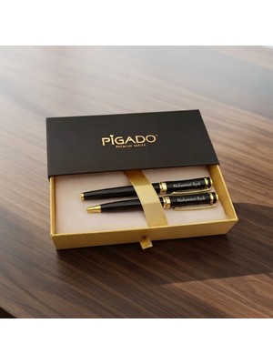 Pigado Isme Kişiye Özel 2'li Premium Roller ve Tükenmez Kalem Set
