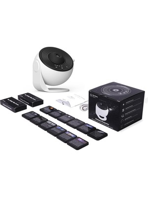 Tekno Hediye Powermaster- Hd 12 Diskli Galaksi Yıldız Projektörlü Gece Lambası -Mini USB Küre -Led Astronot Projeksiyon Lambası- Oda Ambiyans Aydınlatma-Hediyelik- Kişiye Özel- Dinlendirici