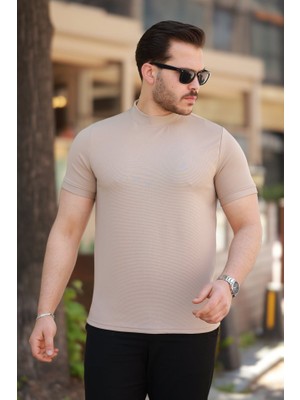 Venera Butik Erkek Yarım Balıkçı Yaka Kısa Kollu T-Shirt