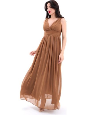 Venera Butik 4662 Elbise-Kahve