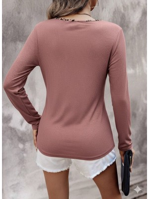 Venera Butik Kadın Uzun Kollu V Yakalı Kaşkorse Bluz