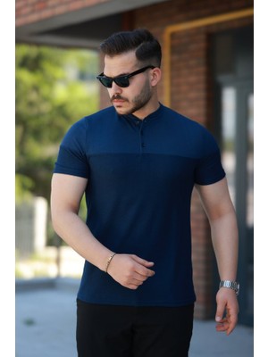 Venera Butik Erkek Hakim Yakalı Kısa Kollu Pamuklu T-Shirt