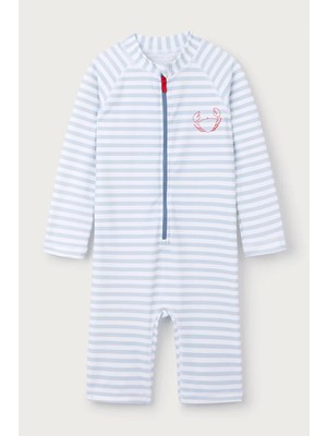The White Company Yengeç Desenli Uv Korumalı Erkek Bebek Mayo Tulumu