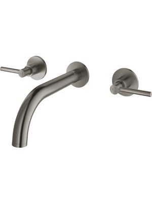Grohe 20662AL0 Atrio Duvardan 3 Delikli Ankastre Lavabo Bataryası, M Boyut