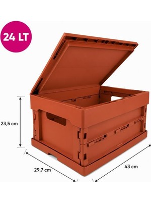 Smartware Blox Düz ve Kapaklı Katlanır Kutu 24 Lt