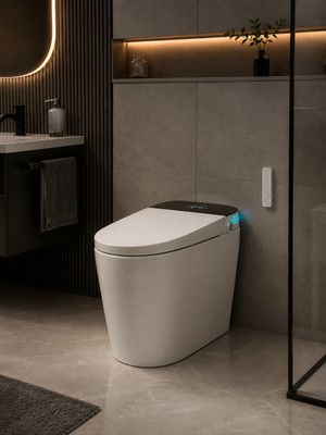 Ralken Premium Akıllı Klozet | Otomatik Kapak Açma Kapama | Ayak Sensörlü | Sıcak Su Yıkama | Kurutma | Isıtmalı Oturak