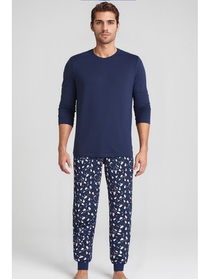 Kom Sawyer Bisiklet Yaka Erkek Pijama Takımı