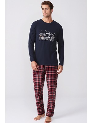 Kom Chirstmas Bisiklet Yaka Erkek Pijama Takımı