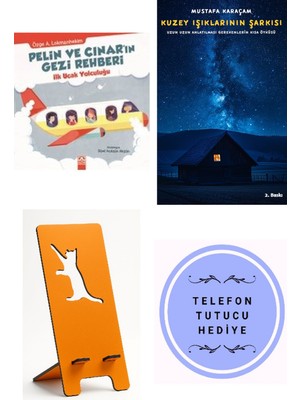 Altın Kitaplar Pelin ve Çınar'ın Gezi Rehberi-Ilk Uçak Yolculuğu - Özge A. Lokmanhekim + Kuzey Işıklarının Şarkısı + Telefon Tutucu
