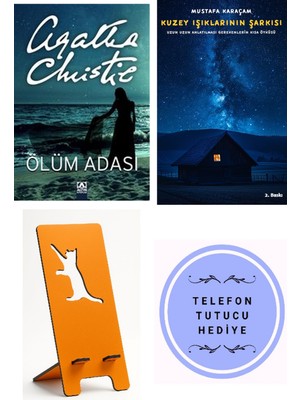 Altın Kitaplar Ölüm Adası - Agatha Christie + Kuzey Işıklarının Şarkısı + Telefon Tutucu