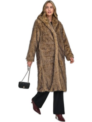 Only Onldawn Lıfe Long Faux Fur Coat Otw Kadın Kahverengi Mont - 15352794