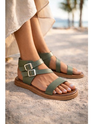 Vegan Deri, Brisa Model Tokalı Sandalet