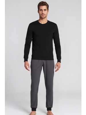 Kom Brook Bisiklet Yaka Erkek Pijama Takımı