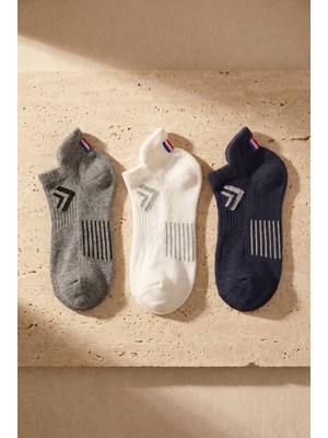 Katia & Bony Unisex 3'lü Paket Golf Step Çorap Beyaz/Lacivert/GREY