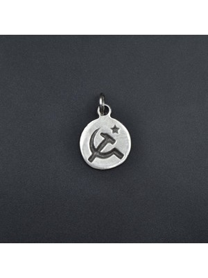 Alooya Minimal Orak Çekiç Gümüş Kaplama Kolye Ucu