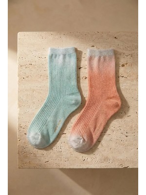 Katia & Bony Kadın 2'li Paket Parlak Simli Soket Çorap