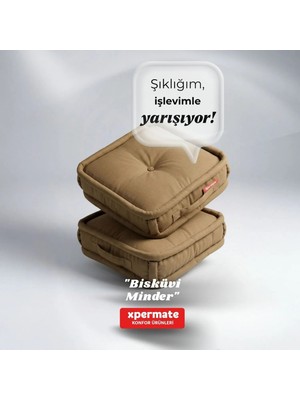 Xpermate Bisküvi Minder Petek Önü Palet Üstü Minderi Fransız Minder Bank Ve Bahçe Minderi 45x45x14 Cm Kahve