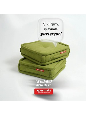 Xpermate Bisküvi Minder Petek Önü Palet Üstü Minderi Fransız Minder Bank Ve Bahçe Minderi 45x45x14 Cm Yeşil