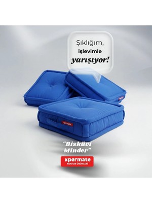 Xpermate Bisküvi Minder Petek Önü Palet Üstü Minderi Fransız Minder Bank Ve Bahçe Minderi 45x45x14 Cm Mavi