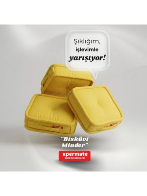 Xpermate Bisküvi Minder Petek Önü Palet Üstü Minderi Fransız Minder Bank Ve Bahçe Minderi 45x45x14 Cm Sarı