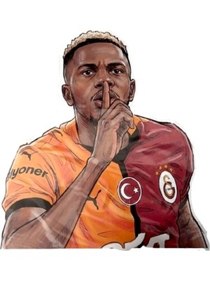 Piolent Galatasaray Victor Osimhen Gol Sevinci Büyük Sticker 40X50CM Orijinal Lisanslı Ürün