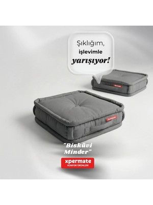 Xpermate Bisküvi Minder Petek Önü Palet Üstü Minderi Fransız Minder Bank Ve Bahçe Minderi 45x45x14 Cm Antrasit