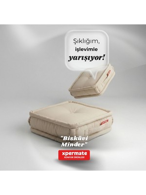 Xpermate Bisküvi Minder Petek Önü Palet Üstü Minderi Fransız Minder Bank Ve Bahçe Minderi 45x45x14 Cm Bej