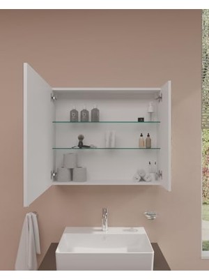 Shift T20 Aynalı Banyo Dolabı 81006, 80 Cm, Sağ Kapaklı, Parlak Beyaz
