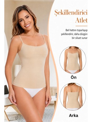 Formactive Kadın Vücuda Oturan İp Askılı Örme Dikişsiz Atlet – Ten Rengi 2015