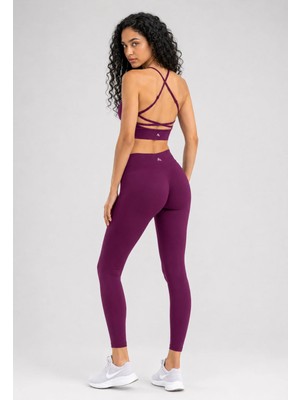 Formactive Kadın Sırt Detaylı Destekli Seamless Spor Sütyeni - Push Up Toparlayıcı Dikişsiz Tayt Seti