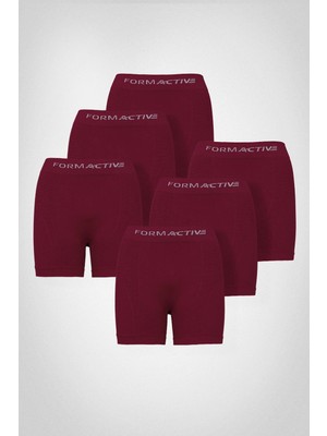 Formactive 4400TAKIM6LI Microfiber Likralı Sentetik Yapılı Erkek Spor Dikişsiz Boxer 6lı Set BORDO L/XL