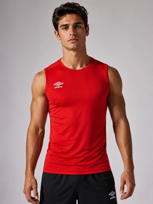 Umbro Dry Top Erkek Kırmızı Spor Atlet Sıfır Kollu Tişört TF0059