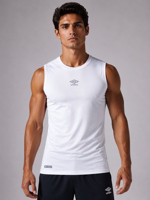 Umbro Dry Top Erkek Beyaz Spor Atlet Sıfır Kollu Tişört TF0059
