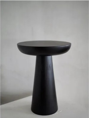 Vivense Tucas Home Mushroom Siyah 2 Yan Sehpa - 50 cm Mantar Sehpa