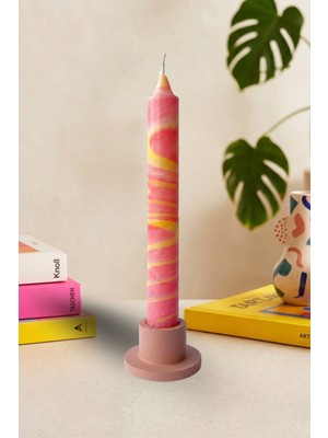 Kyphi Natural El Yapımı Ebru Şamdan Mumu | Dekoratif Blok Candle | 20 cm 8 Saat Yanma | Hediye
