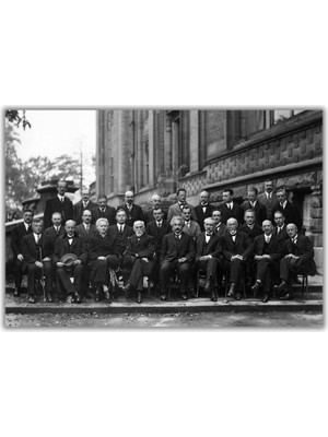 Rosaart Solvay Konferansı 1927 Posteri Solvay Conference, Albert Einstein, Marie Curie, Niels Bohr, Vintage Bilim Tarihi Duvar Posteri