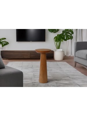 Vivense Tucas Home Mushroom Ceviz Yan Sehpa - 70 cm Mantar Sehpa