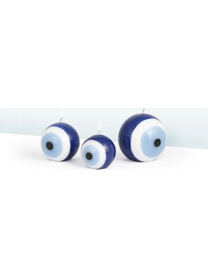 Vivense Coho Lumina Nazarlık Küre Mum 7 8 10 cm Üçlü Set